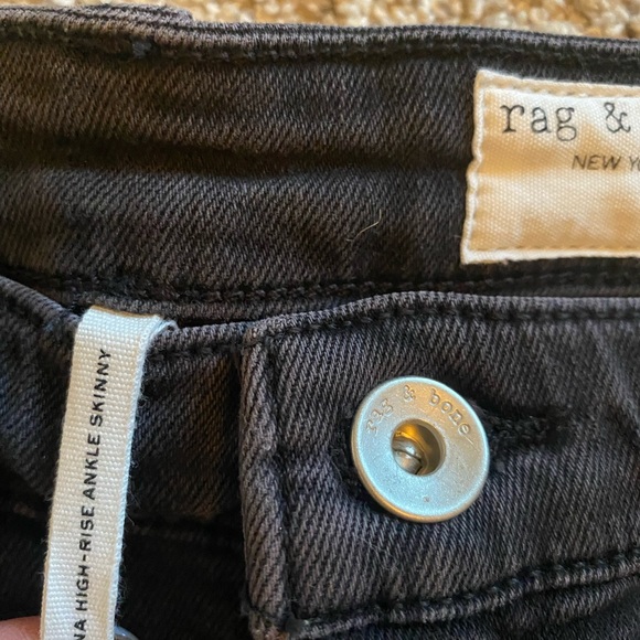 Rag and Bone Nina High Rise Ankle Skinny in washed black. Size 29 - Picture 5 of 7